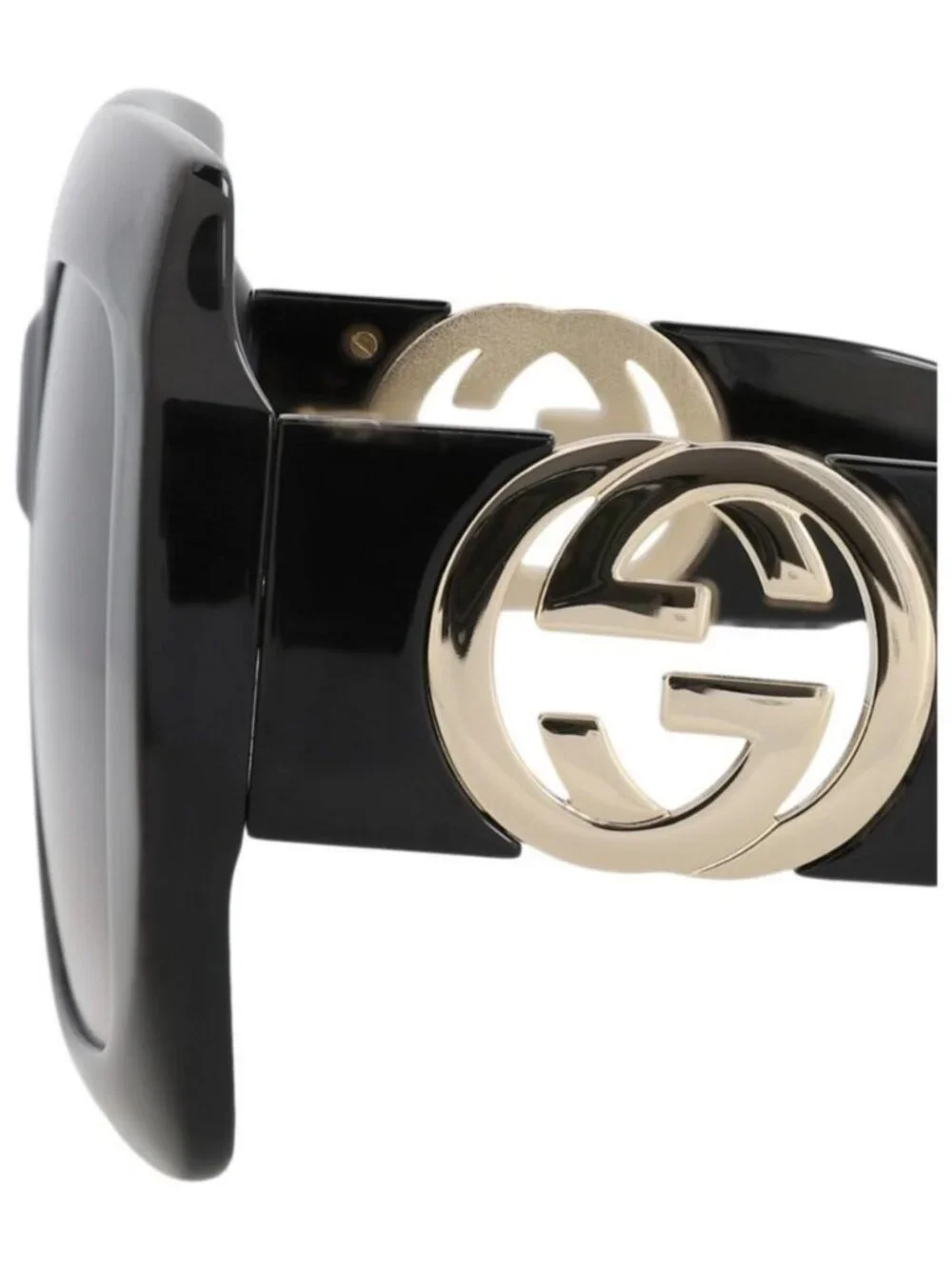 New Gucci Womens Square/Rectangle Black Black Grey Fashion Designer Sunglasses